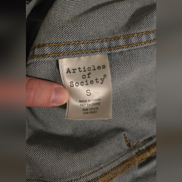 ARTICLES OF SOCIETY Los Angeles Denim Jacket Womens Sz. Small Blue Jean Cotton - Picture 4 of 6